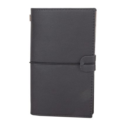 KUĞULU SİYAH TARİHSİZ DEFTER (11,5X20 CM)